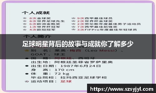 足球明星背后的故事与成就你了解多少
